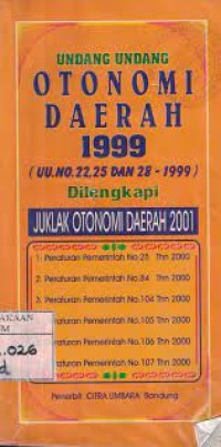 Undang-undang Otonomi Daerah 1999 & Juklak